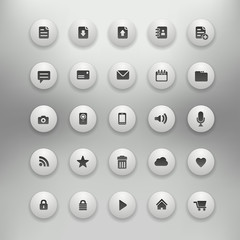 Internet round  icons set for Web Applications