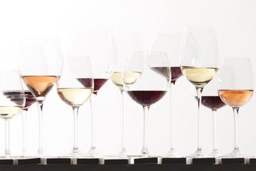 still life of wine glasses with wine