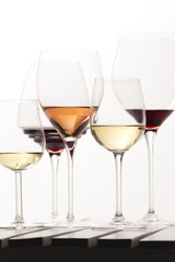 still life of wine glasses with wine