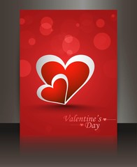 Fantastic valentines day brochure heart red colorful vector