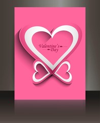 Fototapeta na wymiar Valentines day pink brochure heart design