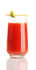 Bloody Mary cocktail isolated on white
