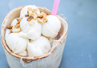 coconut Ice Cream with nuts