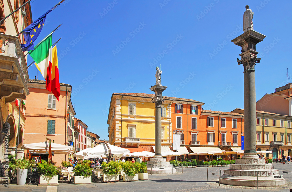 Poster Italy, Ravenna People square