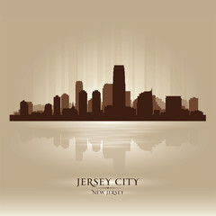 Jersey City, New Jersey skyline city silhouette