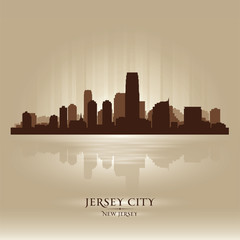Jersey City, New Jersey skyline city silhouette