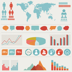 Retro infographics set.