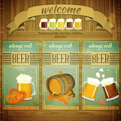 Papier Peint photo autocollant Poster vintage Menu de bière de pub