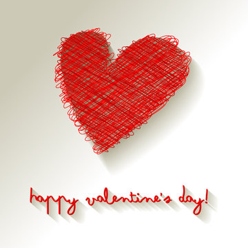 Valentines Wolle Stoff Faden Herz
