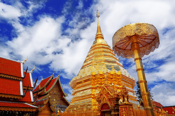 Fototapeta premium Wat Phra That Doi Suthep is a major tourist destination of Chian