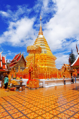 Fototapeta na wymiar Wat Phra That Doi Suthep is a major tourist destination of Chian