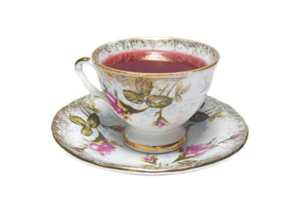 porcelain cup of red tea