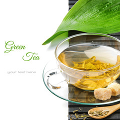 Cup of hot green tea