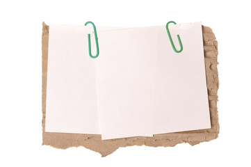 paper note on cardboard