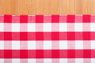 Red and white tablecloth