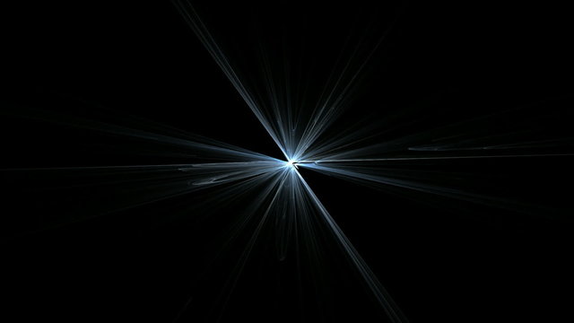 Blue Star Shining on Black, Seamless Loop Animated Fractal