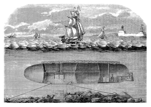 Early Submarine - Sous-Marin - U-Boot - 19th century