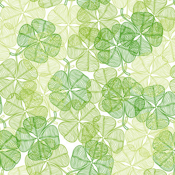 Seamless pattern with abstract clover leaves.