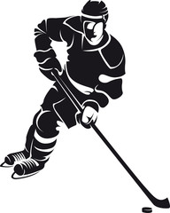 hockey player, silhouette