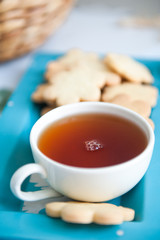 tea with sweet biscuits