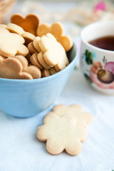 sweet cookies with black tea
