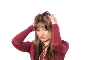 Fototapeta premium Frau am verzweifeln