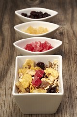 muesli dried fruit healty food