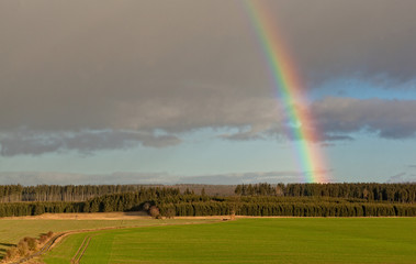 Landschaft Harz mit Regenbogen