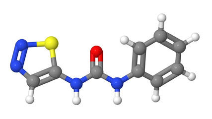 Plant hormone - Cytokinins - Thidiazuron - TDZ - molecular model - obrazy, fototapety, plakaty