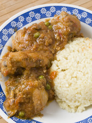 Chicken with rice.