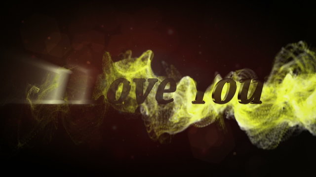I Love You, Text in Particle Red - HD1080