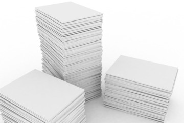 big pile of paper on white background