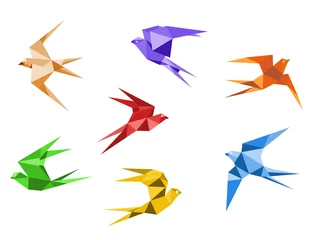 Cercles muraux Animaux géométriques Origami hirondelles