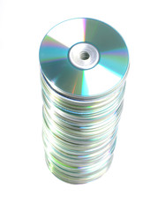 heap of DVD Digital Versatile Discs one on another