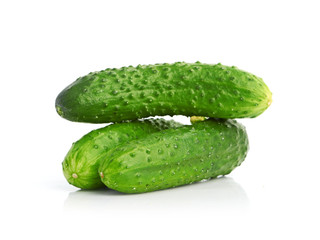 green cucumbers  isolated on white background