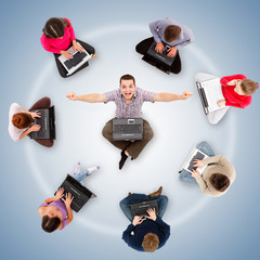 Social network members around one successful man