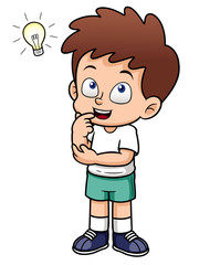 illustration of Boy with a good idea