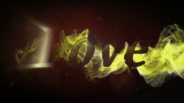 Love, Text in Particle Red - HD1080
