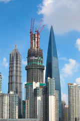 closeup of  highrise buildings