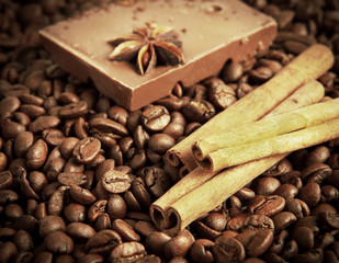 coffee,  cinnamon and chocolate