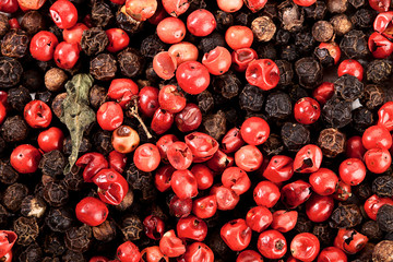 black and red peppercorns