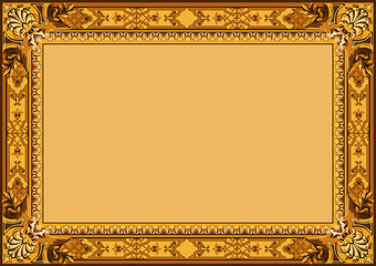 Vintage frame vector. Floral ornament. Carpet.
