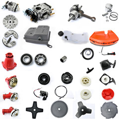 Collection of components String Trimmers  on a white background