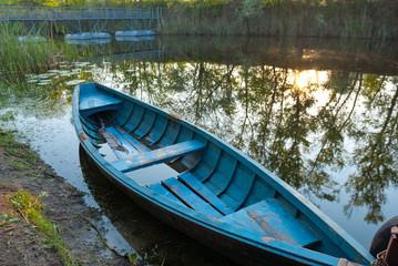 small boat on a river