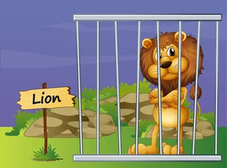 Cercles muraux Zoo Un lion effrayant
