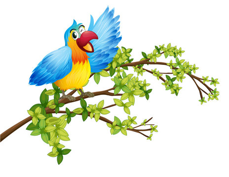 A parrot on a branch of a tree