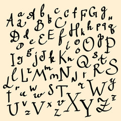 Vector alphabet. Hand drawn letters.
