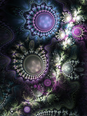 Fototapeta premium Abstraction of clockwork time, digital fractal art design