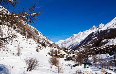 Beautiful winter landscape. Zermatt , Switzerland.