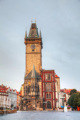 Obraz na płótnie Canvas Old City Hall in Prague in the morning